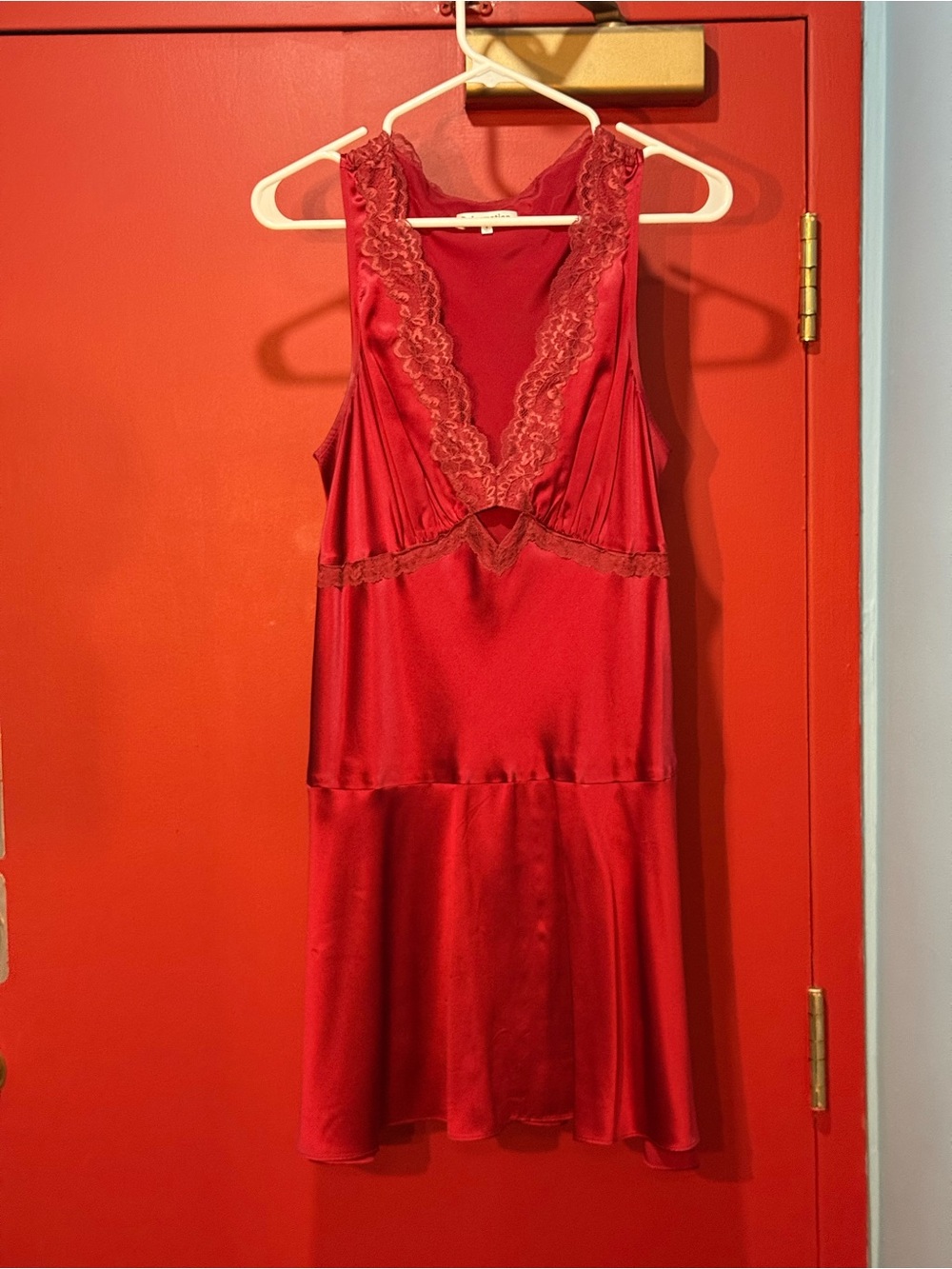 Reformation Belva Red 100% Silk Mini Dress